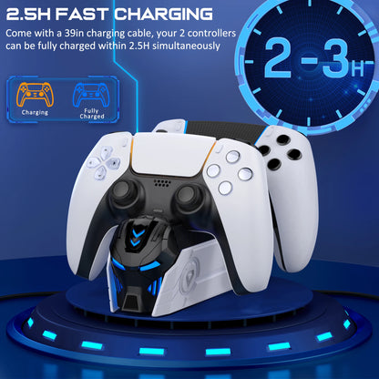 Dual Fast Charger for PS5 Wireless Controller Stand for Sony Playstation 5 Gamepad Dualsense Controller Charging Base